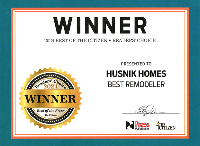 Award: Best Remodeler from the Readers' Choice 2024 Best of White Bear Lake and Vadnais Heights